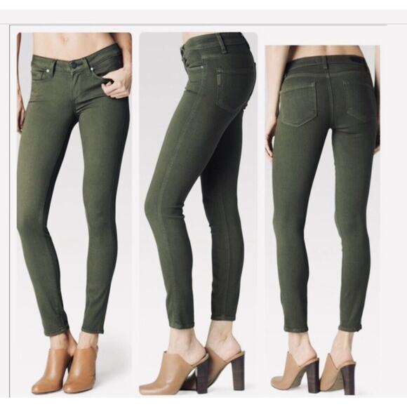 Paige Green Petite Verdugo Ankle Faded Little Pine Skinny Mid Rise Jean 26P - Picture 1 of 15